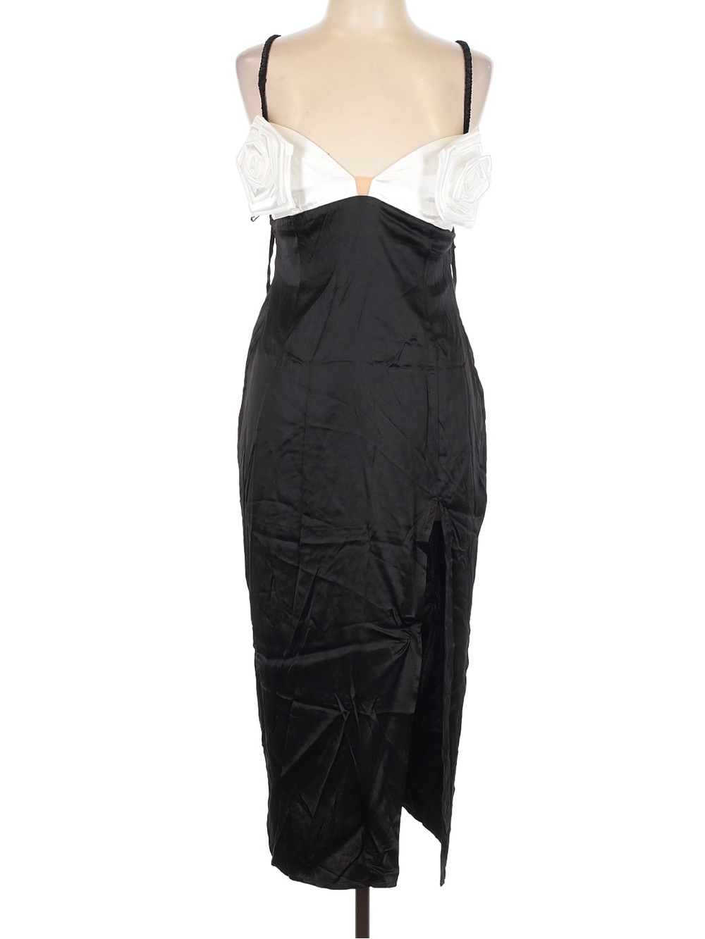 For Love and Lemons Rita Slip Dress black and white flower size Large
